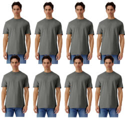 Gildan 8 db-os pólócsomag Gildan GI3000 körkötött rövid ujjú férfi pamut póló, Charcoal-S (CS8-gi3000ch-s)