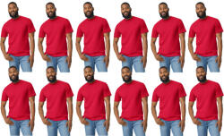 Gildan 12 db-os pólócsomag Gildan GI3000 körkötött rövid ujjú férfi pamut póló, Red-2XL (CS12-gi3000re-2xl)
