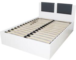 Spectral Mobila Pat Laguna 1400x2000 cu somiera rabatabila alb cu gri