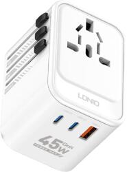 LDNIO Adaptor priza international GaN LDNIO Z8, 1XUSB, 2XUSB-C, Incarcare rapida, 45W (Z8) - rovo