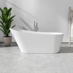 Foglia Cada freestanding compozit, 170 x 73 cm, ovala, alb lucios, Foglia Viva (664709171003)