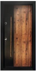 NOVO DOORS Usa metalica de exterior cu izolatie si vizor Novo Doors NDA4, Din compozit, 2 yale, Kit complet, Pentru case, Negru perlat cu stejar auriu (NDA4) - novodoors