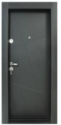 NOVO DOORS Usa metalica de apartament cu izolatie si vizor Novo Doors First Class NDS18, Cu toc imbracat si folie PVC, Deschidere Stanga Dreapta, Dimensiune 200X88 cm, Tabla 1.2 mm, Kit complet, Negru perlat (ND