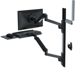 Ergotron LX PRO 24"-34" Monitor Fali Tartó Kar billentyűzet Tartóval - Fekete
