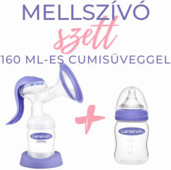 Lansinoh 2 fázisú kézi mellszívó 160ml cumisüveggel szettben - kreativjatek