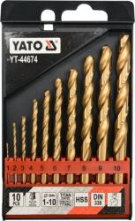 TOYA HSS-TiN Fémfúrószár készlet, 10 db, 1-10 mm