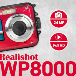 AgfaPhoto Agfa WP8000 vízálló kompakt digitális fényképezőgép, piros