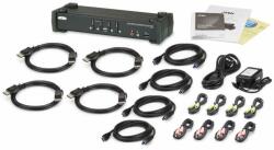 ATEN 4-Port USB 3.0 4K DisplayPort KVMP Switch + Cables (CS1924-AT-G) - oneclick