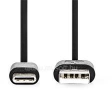Nedis CCGL60600BK20 USB A - USB C (USB-C) kábel, USB2.0, 15W, hossz 2m (CCGL60600BK20) (CCGL60600BK20)