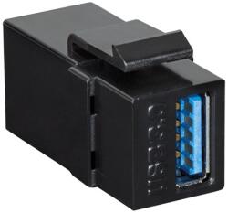 LogiLink NK0015B USB 3.0 keystone csatlakozó, A/F-USB-A/F, fekete (NK0015B)