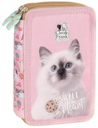 DERFORM Cleo és Frank cicás felszerelt kihajtható tolltartó - rózsaszín (PWJCF45) (PWJCF45)