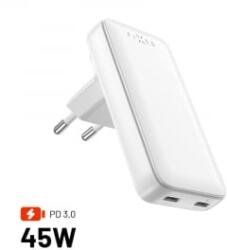 FIXED Slim Traveller 2xUSB-C hálózati töltő UK, EU, USA, AUS adapterekkel 45W fehér (FIXCG45S-2CD-WH)