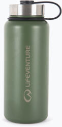 LIFEVENTURE rozsdamentes acél flakon 1000 ml khaki színű termikus palack