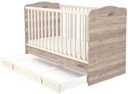 Hubners Patut copii transformabil din lemn cu sertar Sofia 140x70 cm crem nisip (PTHSSCN)