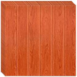  50 darabos készlet Öntapadós 3D tapéta 3D, kívülről puha hab, modern design, bármilyen térbe illeszkedik, vízálló, méret 70x77, Macvi®, Model Panelled Wood Orange (50xTapet-65)