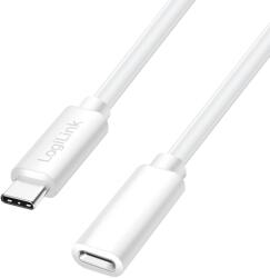 LogiLink CABLU alimentare si date LOGILINK, pt. smartphone, USB 2.0, USB Type-C (T) la USB Type-C (M), 2m, PD 100W, 2 x ecranat, plastic, alb, "CU0221" (timbru verde 0.08 lei) (CU0221) - vexio