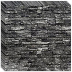  200 darabos készlet Öntapadós 3D tapéta 3D, kívülről puha hab, modern design, bármilyen térbe illeszkedik, vízálló, méret 70x77, Macvi®, mintázat Brick Stone szürke (200xTapet-23)
