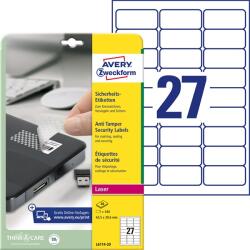 AVERY L6114-20 63, 5x29, 6mm 540db-os biztonsági poliészter címke (L6114-20)