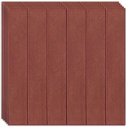  100 darabos készlet Öntapadós 3D tapéta, kívülről puha hab, modern design, bármilyen térbe illeszkedik, vízálló, méret 70x77, Macvi®, sötétbarna fa panel minta (100xTapet-84)