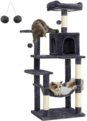  Macska kaparófa, többszintes macskatorony, füstszürke 55x45x143cm