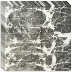 Macvi 200 darabos készlet Öntapadós 3D tapéta 3D, kívülről puha hab, modern design, bármilyen térbe illeszkedik, vízálló, méret 70x77, Macvi®, mintázat Tégla Kő Kő Kő Szürke Sötét