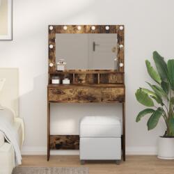 vidaXL Füstölt tölgy MDF lemez 79 x 41 x 135 cm Tükör Piperasztal (865113)