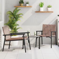 vidaXL Barna Fém 78 x 55.5 x 75.5 cm Tartós Kültéri Étkező Székek (42004143)