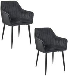 2db étkezőszék készlet, fekete (2xCSJ-040-BL)