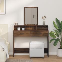 vidaXL Barna tölgy Tömör tölgyfa 100 x 41 x 140 cm Tükör Pipereasztal (865151)