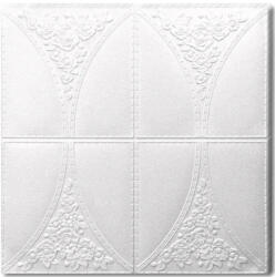  200 darabos készlet Öntapadós 3D tapéta 3D, kívülről puha hab, modern design, bármilyen térbe alkalmas, vízálló, méret 70x77, Macvi®, absztrakt minta Fehér rózsa (200xTapet-83)