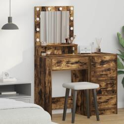 vidaXL Füstölt tölgy Tömör fa 50 x 41 x 135 cm Fiókok Piperebútor (865095)
