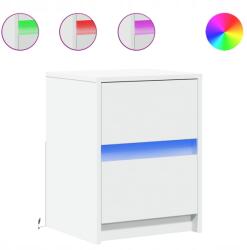 vidaXL Éjjeliszekrény LED-del, fehér, fa alapanyag (852033)