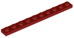 LEGO® Alkatrészek (Pick a Brick) Sötétpiros 1X10 Lapos Hosszú Elem 6037995 (6037995)