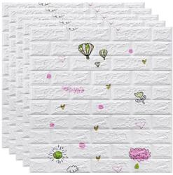 50 darabos készlet öntapadós 3D tapéta, kívülről puha hab, modern design, bármilyen térbe illeszkedik, vízálló, méret 70x77, Macvi®, hőlégballon tégla minta (50xTapet-57)