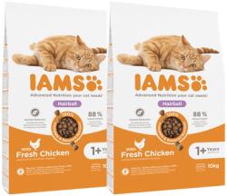 Iams Cat Adult All Breeds Hairball Control Chicken 20 kg (2 x 10 kg)