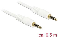 Delock Stereo Jack kábel 3.5 mm 3 pin apa apa 0.5 m fehér
