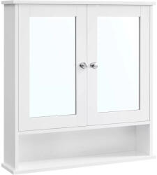 Fali tükrös fürdőszoba szekrény, fehér 56x13x58cm (LHC002)