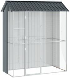 vidaXL Клетка за птици със съхранение Антрацит 215 x 110 x 247 см (3325172)