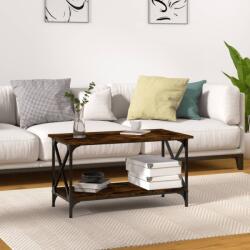 vidaXL füstös tölgy színű szerelt fa és vas dohányzóasztal 80x45x45 cm (823324)