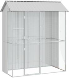 vidaXL Клетка за птици Сив 215 x 110 x 247 см Галванизирана стомана (3325173)