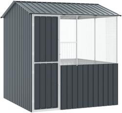 vidaXL Клетка за птици със съхранение Антрацит 215 x 209 x 230 см (3325170)