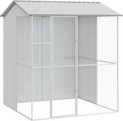 vidaXL Клетка за птици Сив 215 x 210 x 247 см Галванизирана стомана (3325175)