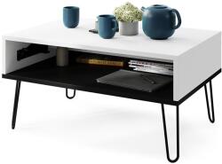 Mazzoni HALIJA emelhető, polcos dohányzóasztal, fehér/fekete 5903631915734 (MZ0001)