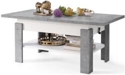 Mazzoni Bővíthető dohányzó-/étkezőasztal emelhető asztallappal ROY betonszürke/fehér 5903631913303 (MZ0020)