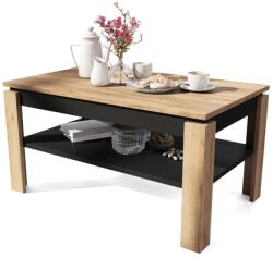 Mazzoni Bővíthető dohányzóasztal emelhető asztallappal és polccal ADEN craft tölgy/fekete 5903631914928 (MZ0030)