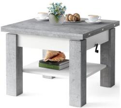 Mazzoni CALEB bővíthető dohányzó- és étkezőasztal emelhető asztallappal, beton szürke/fehér 5903631912009 (MZ0034)