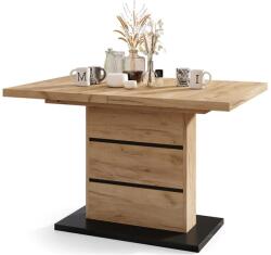 Mazzoni Kinyitható PAOLO étkezőasztal craft tölgy/fekete 5903631914553 (MZ0043)