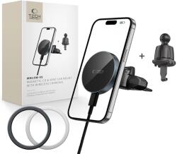 Tech-Protect Mm15w-v5 Mágneses Magsafe Cd & Vent Autós Tartó Vezeték Nélküli Töltő 15w Fekete/fekete