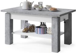 Mazzoni Bővíthető dohányzó-/étkezőasztal polccal ADONIS beton szürke/fehér 5903631914515 (MZ0006)