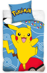 4-Home Carbotex Lenjerie de pat pentru copii Pokémon Pikachu și Pokéball, 140 x 200 cm, 70 x 90 cm
